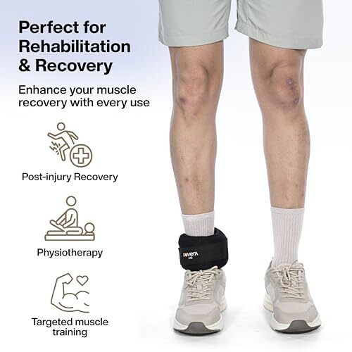 Fovera Weight Cuff (1 Kg) For Strength Gain, Physiotherapy & Rehabilitation | For Men & Women | Adjustable Strap | For Muscle Strength Exercise & Workout (Single Piece)