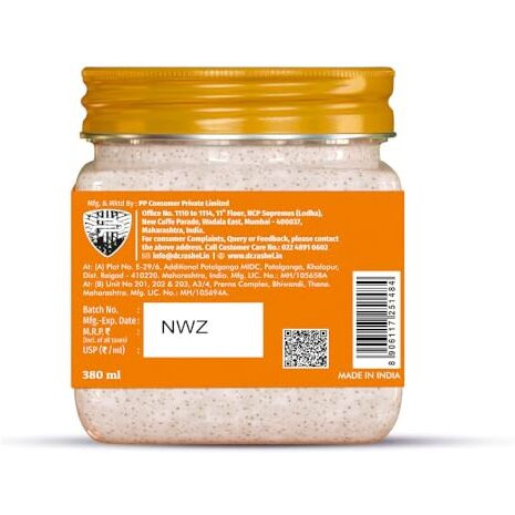 Dr.Rashel Exfoliator For Face & Body (Vitamin C Scrub, 380 Ml) | All Skin |Deep Exfoliation | Dead Skin Remover| Tan Removal | Blackhead Remover