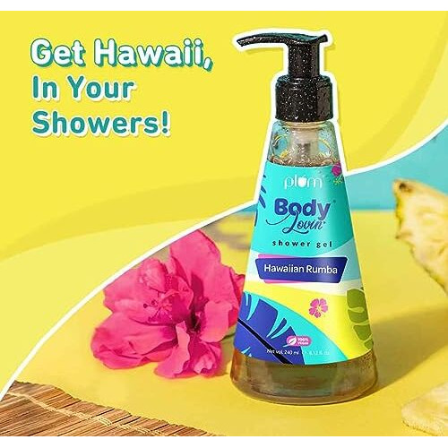 Plum Bodylovin' Hawaiian Rumba Shower Gel | Sls-Free Body Wash For Women & Men | Long Lasting Beachy Fragrance | Body Cleanser With Aloe-Infused Nourishing Formula For Soft & Smooth Skin - 240Ml