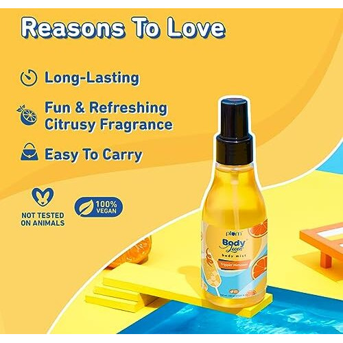 Plum Bodylovin' Trippin' Mimosas Body Mist | Long Lasting Citrus Fragrance For Women & Men With Grapefruit, Red Berries & Musk | High On Fun | Travel-Friendly Perfume Body Spray 150 Ml