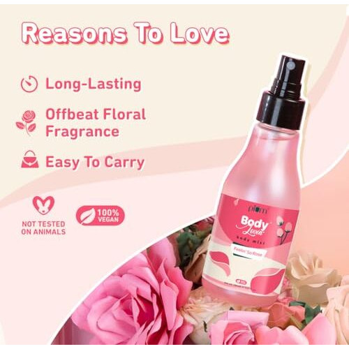 Plum Bodylovin' Feelin' So Rose Body Mist | Long Lasting Floral Fragrance For Women With Fresh Floral, Rose & Musk | High On Fun | Travel-Friendly Perfume Body Spray 150 Ml