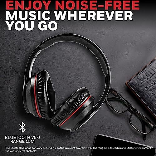 Honeywell Trueno U10 Bluetooth V5.0 Wireless On Ear Headphone With Mic, Anc, Upto 20H Playtime, 40Mm Drivers, Padded Ear Cushions, Integrated Controls, Deep Bass, Ipx4, 3.5Mm, Voice Assistant Enabled