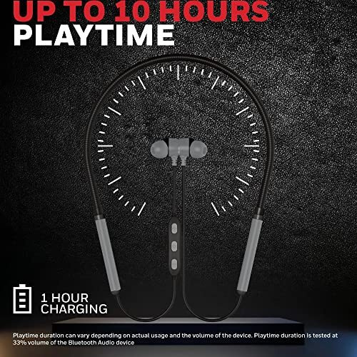 Honeywell Suono P10 Bluetooth V5.0 In Ear Wireless Neckband With Mic, 10H Playtime, 10Mm Drivers, Integrated Controls, Deep Bass, Ipx4, Voice Assistant Enabled, Magnetic Earbuds
