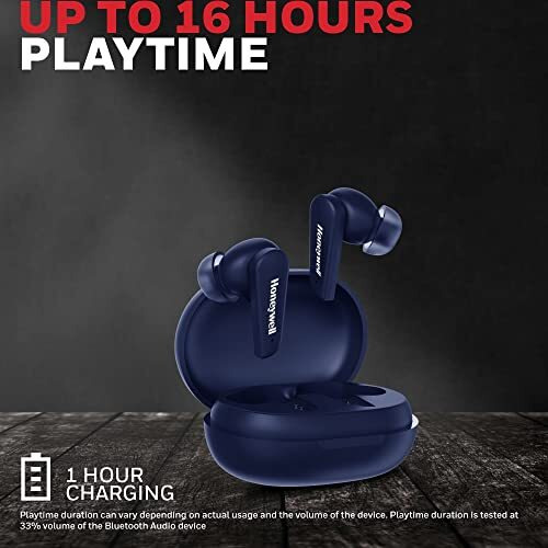 Honeywell Trueno U5000 Truly Wireless Anc Earbuds, Bluetooth V5.0, 16 Hrs Non-Stop Music In 1 Hr Of Charge, Noise Cancelling With Anc, High Bass, 260Mah Battery, Ipx4 Water Resistance, Voice Assistant