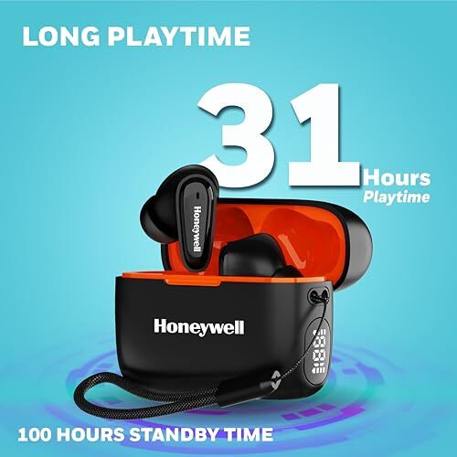 Honeywell Newly Launched Moxie V1100, In-Ear Wireless Tws Earbuds With Digital Battery Display Case, Bluetooth V5.3, 31 Hours Of Playtime, 13Mm*2 Drivers, Fast Charging, 2 Years Manufacturer Warranty