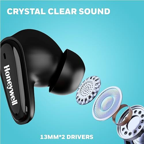 Honeywell Newly Launched Moxie V1100, In-Ear Wireless Tws Earbuds With Digital Battery Display Case, Bluetooth V5.3, 31 Hours Of Playtime, 13Mm*2 Drivers, Fast Charging, 2 Years Manufacturer Warranty