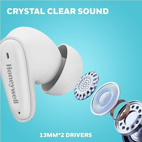 Honeywell Newly Launched Moxie V1100, In-Ear Wireless Tws Earbuds With Digital Battery Display Case, Bluetooth V5.3, 31 Hours Of Playtime, 13Mm*2 Drivers, Fast Charging, 2 Years Manufacturer Warranty
