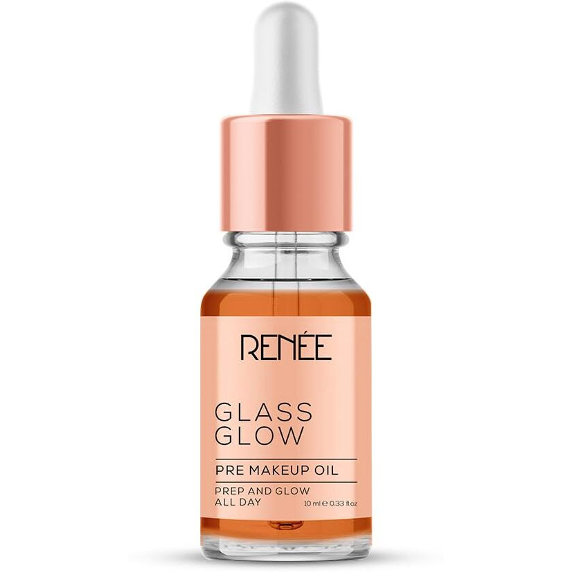 Renee Glass Glow Pre Makeup Oil Primer 10Ml| Non Sticky, Smoooth Finish| Hydrates, Repairs & Nourishes Skin| Adds Natural Glow To The Skin
