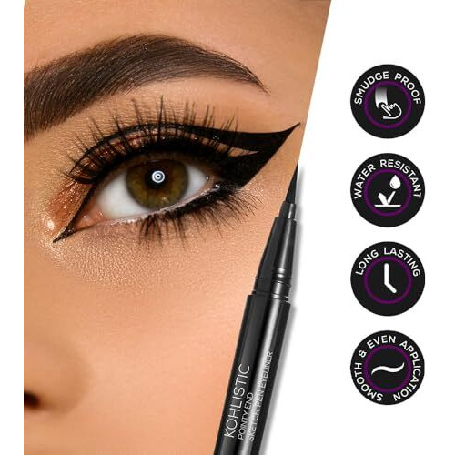Renee Pointy End Sketch Pen Smudge Proof Eyeliner - Matte Finish, Light Weight, Water Resistant, Long Stay Highly Pigmented With One Stroke Application Formula - Black