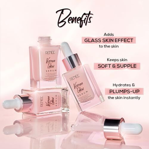 Renee Korean Glow Serum 15Ml, Lightweight, Non Greasy, Hydrates, Plump-Up The Skin With Glassy-Dewy Shine & Maintain Its Youthful Glow