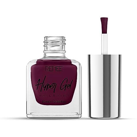 Renee Hyper Gel Nail Paint- French Plum 10Ml | Quick Drying, Glossy Finish, Long Lasting, Chip Resisting Formula With High Shine Polish | Acetone & Paraben Free