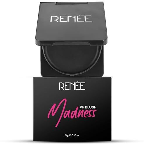 Renee Madness Ph Blush | Instant Unique Pink Payoff | Highly Blendable | Light Weight | Long Lasting | Moisturizing Formula | Enriched With Olive | Macadamia & Shea | Paraben Free & Cruelty Free | 3 Gm