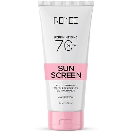 Renee Pore Minimizing Sunscreen Spf 70 With 2% Niacinamide For All Skins, 2% Peptide & 3% Multivitamins, 50Ml
