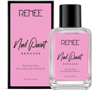 Renee Nail Paint Remover, 30Ml - Moisturizing, Acetone Free, With Vitamin E & Glycerin For Nourished, Stain Free Nails - Quick, Effective, Gentle Nail Polish Remover For All Types Of Nail Polish