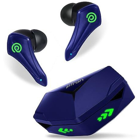 Ptron Newly Launched Bassbuds B91 Plus Tws Earbuds With 38Ms Gaming Low Latency, Ai-Enc Stereo Calls, 45Hrs Playtime, Dual Hd Mic, In-Ear Bluetooth 5.3 Headphones, Fast Type-C Charging & Ipx5 (Blue)