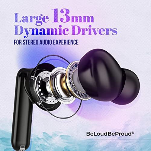 Ptron Bassbuds Air In-Ear Tws Earbuds With Deep Bass, 32Hrs Playtime, Built-In Hd Mic, Bluetooth V5.1, Touch Control, Type-C Fast Charging, Voice Assistant & Ipx4 Water Resistant (Pearl Black)