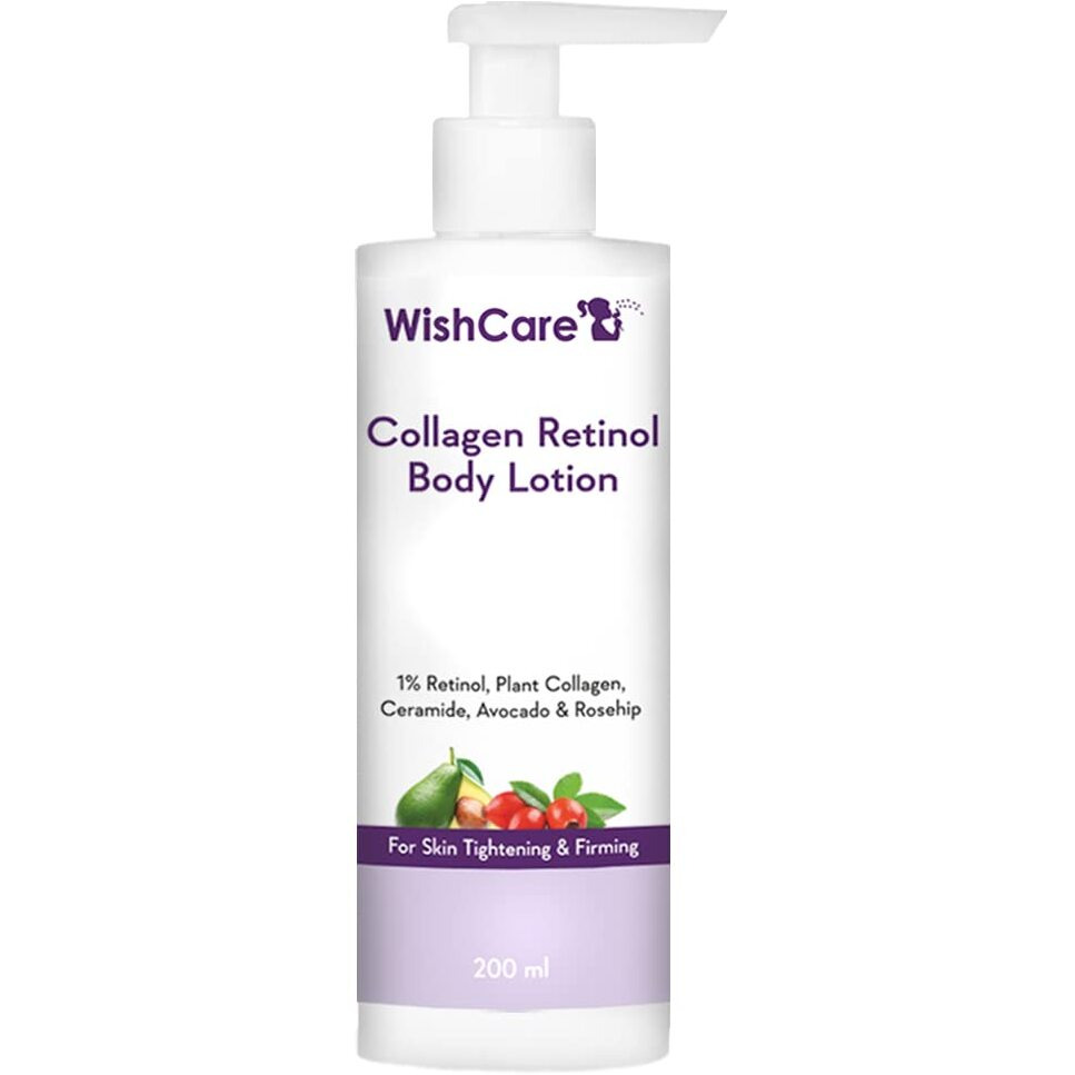 Wishcare Collagen 1% Retinol Body Lotion - For Skin Tightening & Firming - With Niacinamide, Ceramide, Rosehip & Avocado - For Men & Women - 200 Ml