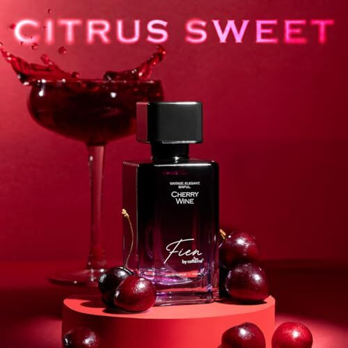 Fien Perfume Cherry Wine Perfume For Women | Citrus Sweet Fragrance | 12 Hrs Long Lasting Eau De Parfum With Cherry, Plum & Amber | Mcaffeine Perfume | Fien By Mcaffeine Solid Perfume For Women | Valentine Gift | Premium & Luxurious Perfume For Every Occasion - 100Ml