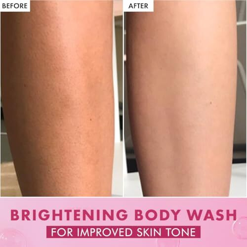Mcaffeine Brightening Body Wash - 300 Ml With Fruity Raspberry Fragrance | De-Tans & Deep Cleanses With Vitamin C Rich| 5% Glycerin For Hydrated & Soft Skin | Fragrance Shower Gel For Women And Men
