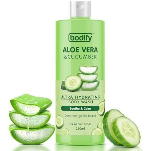 Bodify Aloe Vera & Cucumber Ultra Hydrating Body Wash, 250 Ml | Soothe & Calm | Paraben Free | All Skin Types