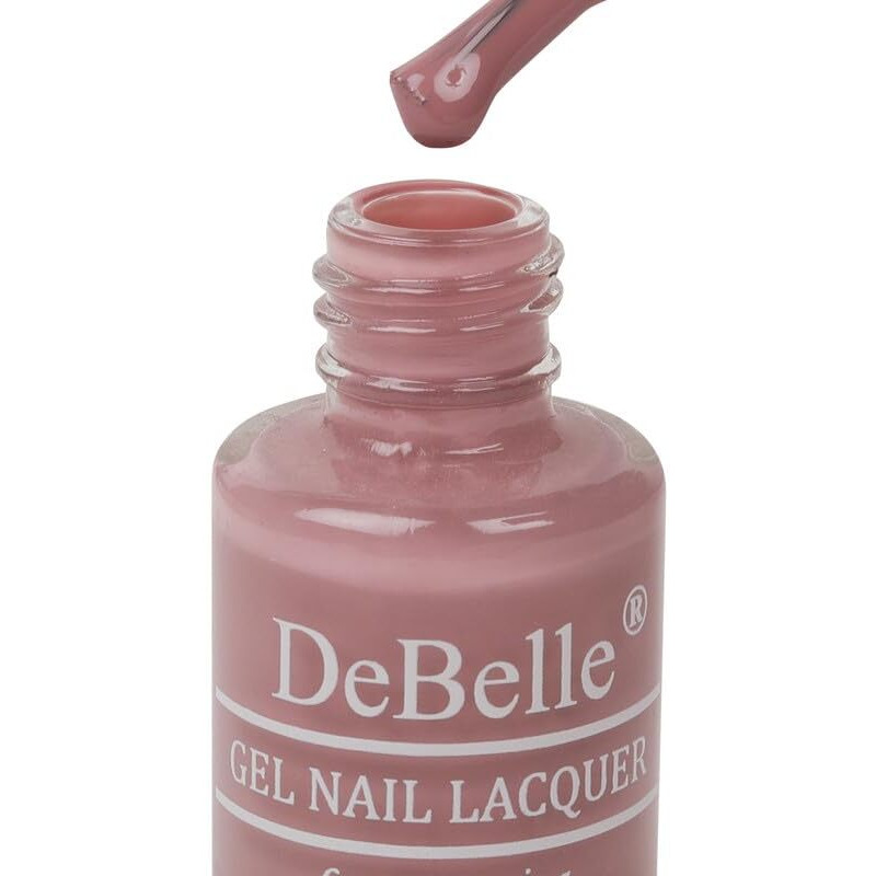 Debelle Gel Nail Polish Blissful Elizabeth(Light Pink Mauve Nail Paint)|Non Uv - Gel Finish |Chip Resistant | Seaweed Enriched Formula| Long Lasting|Cruelty And Toxic Free| 6Ml