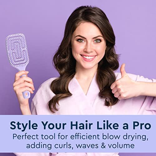 Gubb Paddle Vent Hair Brush Broad With 3-In-1 Function Detangles The Hair | Ideal For Thick And Thin Hair Growth | Nylon, Soft Bristles For Deep Penetration & Ball Tips That Massage The Scalp & Helps In Making Ponytail | Hair Brush For Men & Women