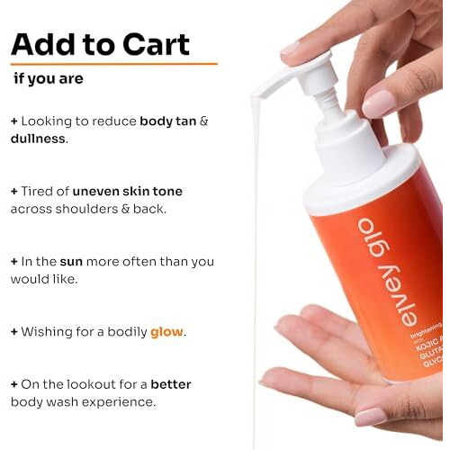 Elvey Essentials Glo Body Wash With 2% Kojic Acid, Glutathione, Glycolic Acid & Arbutin For Body Brightening, Tan Removal & Glow (200Ml)