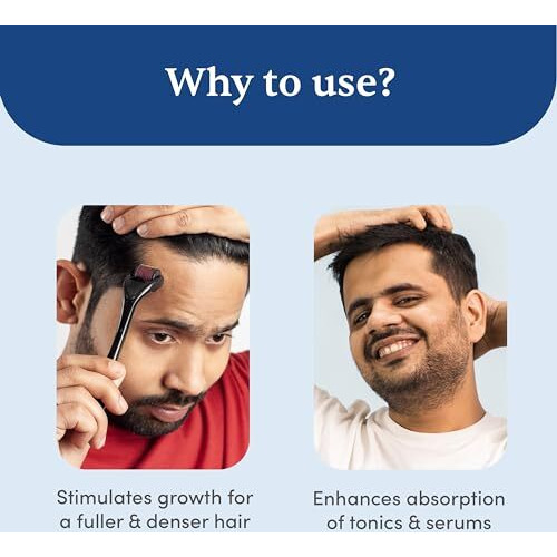 Man Matters 1.00 Mm Derma Roller With Disinfectant | With 540 Titanium Alloy Needles | Promotes Beard & Hair Growth & Reduces Acne Scars | Safe & Effective To Use