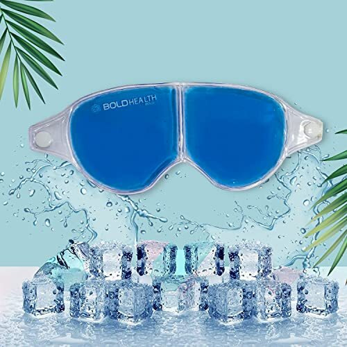 Boldhealth Eye Mask With Cooling Gel For Dark Circles, Dry Eyes, Cooling Eyes, Pain Relief, Redness, Eye Patches Eye Cooling Gel Pad Stretchable For Eye Relaxing For Women And Men Eye Mask Gel-(Blue)