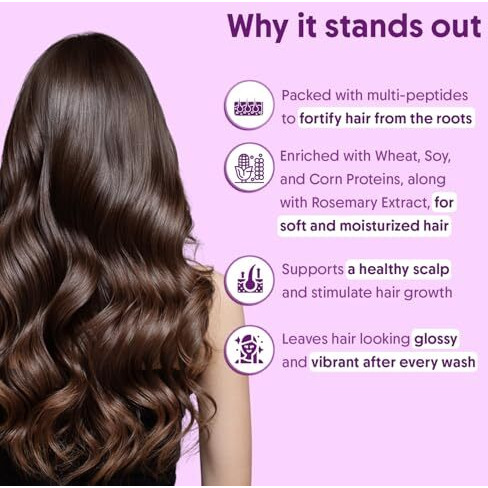 Aravi Organic Multi Peptide Anti-Hair Fall Shampoo - Acetyl Tripeptide 3, Palmitoyl, Oligopeptide & Rosemary - 200 Ml