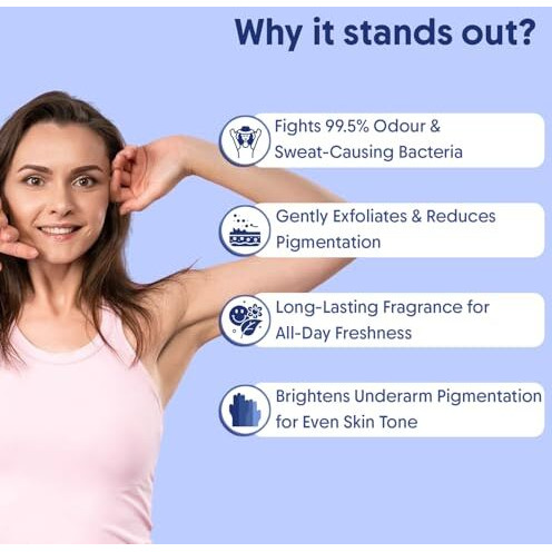 Aravi Organic Cooling Underarm Roll-On | 5% Aha, 2% Kojic Acid & 1% Mandelic Acid | Controls Odour & Sweat | Reduces Pigmentation & Exfoliates | Alcohol-Free & Aluminium-Free | Fresh Aqua Fragrance | 50Ml