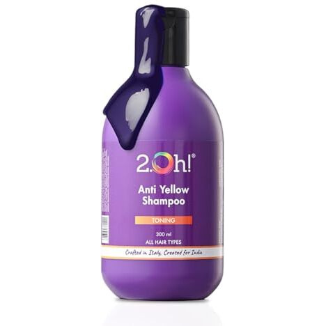 2.Oh Italian Anti Yellow Shampoo | Purple Shampoo For Coloured, Highlighted, Blonde Hair | Neutralising Hair Toner For Bleached Hair | Blue Shampoo For Grey Hair | With Argan Oil For Dry Frizzy Hair