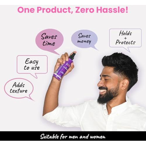 2.Oh Italian 3-In-1 Hair Styling Spray | Heat Protectant | Volumizer | With Panthenol And Proteins | No Residue Shine Spray | Natural Hold For Men And Women