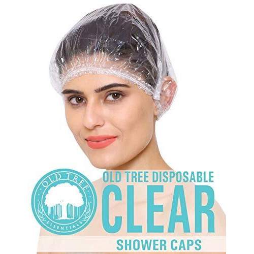 Old Tree Shower Cap (Pack Of 50) Reusable Waterproof Shower Caps For Women And Men - Premium Quality Bath Cap | Hair Protection | Convenient For Hotel | Spa | Salon And Home Bathroom Use