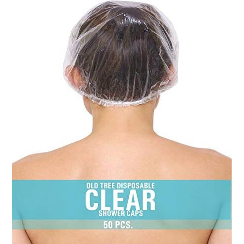 Old Tree Shower Cap (Pack Of 50) Reusable Waterproof Shower Caps For Women And Men - Premium Quality Bath Cap | Hair Protection | Convenient For Hotel | Spa | Salon And Home Bathroom Use