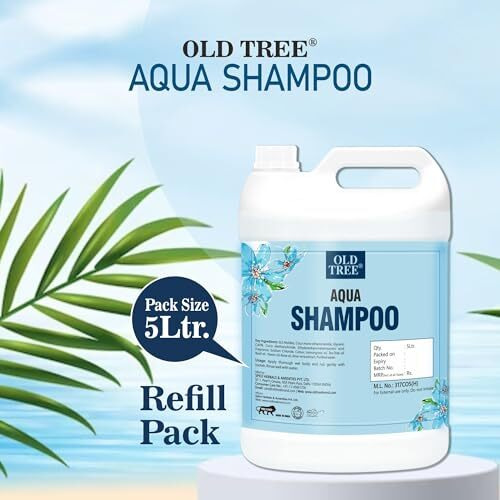 Old Tree Aqua Hair Shampoo 5L For Hotel Rooms, Hospital, Guest House - Bulk Refill Shampoo Kit For Silky And Shiny Hair