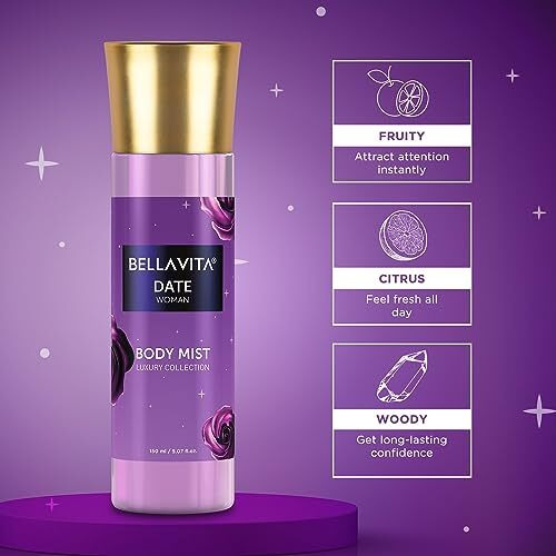 Bella Vita Luxury Date Women Body Spray Mist Perfume For Refreshing Floral & Vanilla Long Lasting Fragrance With Pink Pepper And Red Fruits, 150 Ml