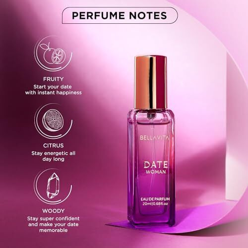 Bella Vita Luxury Date Woman | Long Lasting Edp 20Ml | With Pink Pepper, Jasmine & Vanilla | Floral & Fruity Premium Perfume For Women | Fragrance YouLl Love