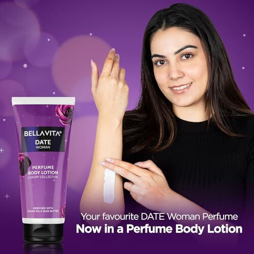 Bella Vita Luxury Date Woman Body Perfume Lotion For Nourishing, Hydrating, Soft, Supple,Healthy Skin With Argan Oil And Shea Butter 200 Ml