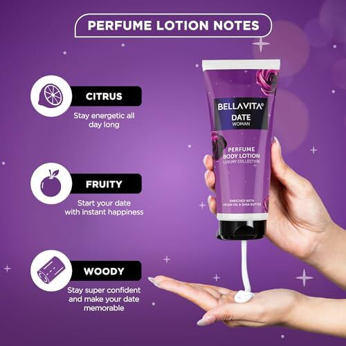 Bella Vita Luxury Date Woman Body Perfume Lotion For Nourishing, Hydrating, Soft, Supple,Healthy Skin With Argan Oil And Shea Butter 200 Ml