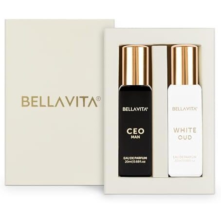 Bellavita Ceo Man & White Oud Unisex | Long Lasting Perfume For Man And Woman | Edp 2X20Ml | Tonka, Agarwood & Orange | Woody, Spicy, Citrus Premium Fragrance For Men & Women