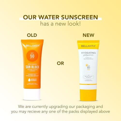 Bellavita Water Based Hydrating Sunscreen, Spf 50, Lightweight Pa+++, For All Skin Types, No White Cast, Non - Greasy Finish, Uv Protection, Broad Spectrum, For Men & Women, 50Ml