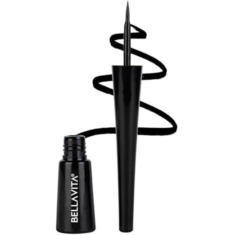 Bellavita Intense Drama Waterproof Smudge Proof Eyeliner 3.5Ml, Black, Matte Finish, Fast-Drying, Felt Tip Applicator, Enriched With Biotin