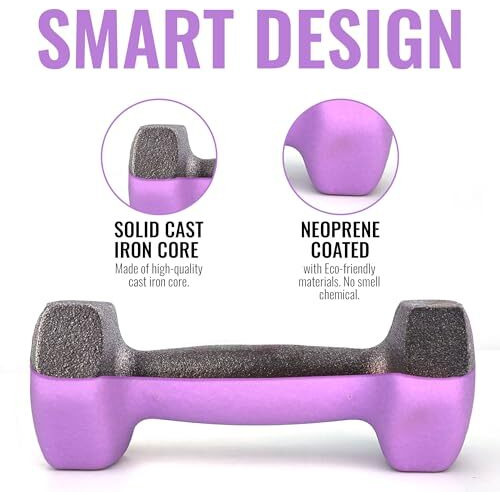 Slovic Dumbbell Set [2 Kg Each] | Neoprene Dumbbells Set For Home Gym | Gym Dumbbells Set For Home Workout | Gym Equipment For Home Workout | Anti-Skied Iron Dumbell | Dumbbells For Women [Purple]