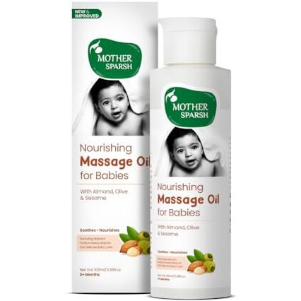 Mother Sparsh Nourishing Baby Massage Oil -100Ml | With Almond & Avocado Oil | Non Sticky & Moisturizing Baby Oil For New Born