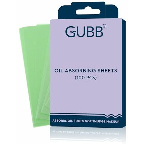 Gubb Blotting Paper For Oily Skin - 100 Oil Absorbing Sheets For Men & Women | DoesnT Smudge Makeup - Oil Blotting Sheets For Face | Pocket-Sized Oil Blotting Papers For On-The-Go Use - Assorted