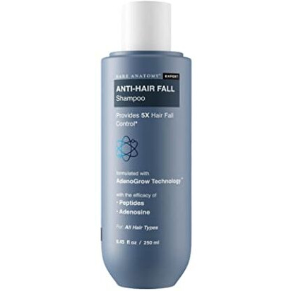Bare Anatomy Hair Fall Control Shampoo | Provides 5X Hair Fall Control | Adenosine & Peptides | For Dry & Frizzy Hair | Sulphate & Paraben Free | Dht Blocker | Women & Men | 250Ml (Pack Of 2)