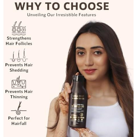 Orgatre Anti Hair Fall Shampoo For Men & Women For Hair Fall Dry & Frizzy Hairs| Sulphate Free Paraben Free Chemical Free Powered With Redensyl - 250 Ml