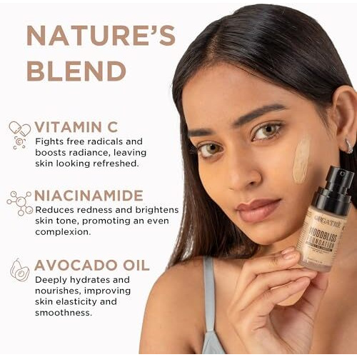 Orgatre Moodbliss Foundation 30Ml | Full Coverage Matte & Dewy Finish | Hydrating & Long-Lasting | Enriched With Niacinamide, Vitamin C & Avocado Oil | Spf 30 Pa++ | Suitable For All Skin Types | 138
