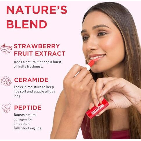 Orgatre Strawberry Lip Balm For Women 3.2Gm | Spf 30 Pa++ | Lip Balm For Dark Lips, Pigmentation, Dry & Chapped Lips | Ceramide & Peptide